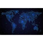 Hxadeco - Affiche deco murale carte du monde night,