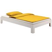 Idimex - Lit futon thomas, en pin massif, 90 x 190 cm, lasuré blanc