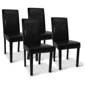 Idmarket - Lot de 4 chaises hannah noires pour salle à manger - Noir