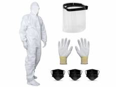 Kit complet de protection combinaison xl paire de gants taille 9 masque noir et visière