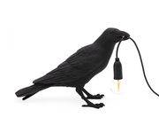 Lampe de table Bird Waiting / Corbeau immobile - Seletti noir en plastique