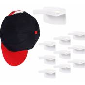Lot de 10 crochets adhésifs pour chapeau pour mur – Design minimaliste, pas de perçage, cintres pour chapeau à forte tenue.