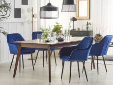 Lot de 2 chaises en velours bleu marine wellston 163289