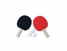 Lot de 2 raquettes et 3 balles pour table de ping-pong