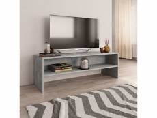 Meuble tv de qualité gris béton 120 x 40 x 40 cm aggloméré