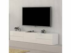 Meuble tv de salon design blanc brillant 170cm 4 tiroirs metis living AHD Amazing Home Design