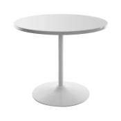 Miliboo - Table à manger design blanc ronde D90 cm