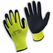 Paire de gants de protection pro travaux en polyamide et mousse de latex - Taille 8 - M - Jaune - Linxor - Jaune