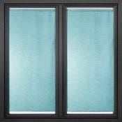 Paire de vitrages droits en étamine unie - Bleu Paon - 70 x 200 cm