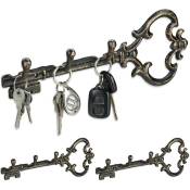 Panneau à clés, lot de 3, 3 crochets, forme de clef