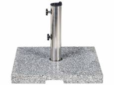 Pied de parasol carré en granit 45 x 45 cm gris ceggia 358852