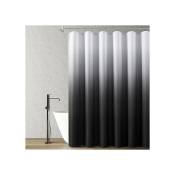 Rideau de douche noir, rideaux de douche en polyester ombré pour salle de bain, doublure de rideau de douche imperméable en tissu texturé, 12
