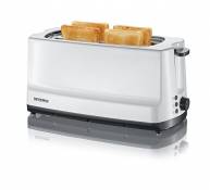 SEVERIN Grille-pain automatique 1400 W, Toaster compact 2 fentes jusqu'à 4 tranches, Grille-pain électrique avec réglage du degré de brunissage & fonc