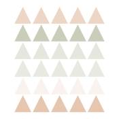 Stickers muraux en vinyle triangles vert et beige