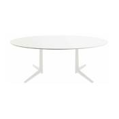 Table à manger ovale blanche 192x118 Multiplo - Kartell