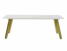 Table basse en céramique et métal coloris blanc /