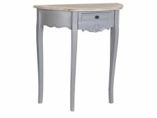 Table console en bois de pauwlounia et mdf coloris gris - longueur 80,50 x profondeur 34 x hauteur 78,50 cm