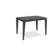 Table extensible de 120cm à 170cm plateau moderne en céramique sur verre trempé gris graphite