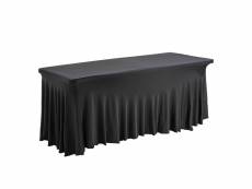Table pliante 8 places et nappe drapée noire