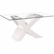 Table repas 'Mona' - 150 x 90 x 74 cm - Blanc - Blanc.