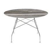 Table ronde Glossy Marble / Ø 128 cm - Grès effet marbre - Kartell gris en céramique