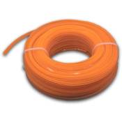 Vhbw - Fil de coupe universel pour tondeuse, débroussailleuse, coupe-bordure - Fil de rechange, orange, 2,4 mm x 15 m, carré