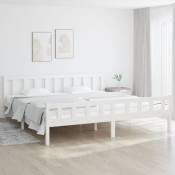 Vidaxl - Cadre de lit blanc bois massif 160x200 cm