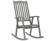 Vidaxl chaise à bascule avec coussins gris bois d'acacia massif 3064215