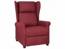 Vidaxl fauteuil inclinable rouge bordeaux tissu