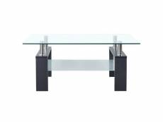 Vidaxl table basse gris et transparent 95x55x40 cm