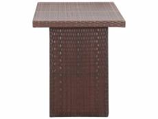 Vidaxl table de jardin marron 110x60x74 cm résine