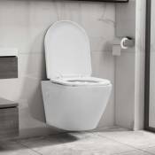 Vidaxl - Toilette suspendue au mur sans rebord Céramique