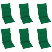 Vidaxl vidaXL Coussins de chaise de jardin 6 pcs Vert 120x50x7 cm