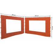 2 panneaux latéraux avec fenêtre pe 300x197cm Rouge-Orange pour Gazebo 3x3m