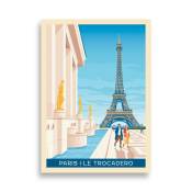 Affiche Paris France - Tour Eiffel Esplanade du Trocadero