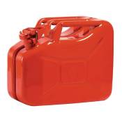 Bidon pour carburant contenu 10 l rouge pompier ral 3000 tôle d'acier L345xl165xH275 mm