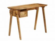 Bureau table meuble travail informatique 110 cm bois de manguier massif helloshop26 0502099