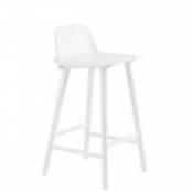 Chaise de bar Nerd / H 65 cm - Bois - Muuto blanc en