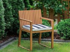 Chaise de jardin avec coussin à rayures bleu marine sassari 209309
