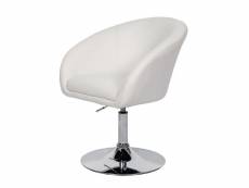 Chaise de salle à manger hwc-f19, fauteuil pivotant, salon, réglable en hauteur, similicuir ~ blanc