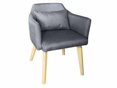 Chaise / fauteuil scandinave shaggy tissu gris foncé