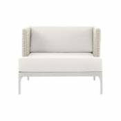 Chaise lounge Infinity / Tressage synthétique - Sans coussin - Ethimo blanc en plastique