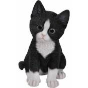 Chaton en résine 20 cm Kitten - Noir et blanc