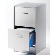 Classeur 2 tiroirs pour dossiers suspendus L 41,4 cm - Coloris aluminium