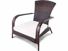 Costway fauteuil en rotin pe résistant aux intempéries, avec coussin épais et doux, dossier et accoudoir ergonomiques, idéal pour l’intérieur et l’ext