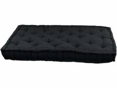 Coussin de palette en coton coloré 120 x 80 cm noir