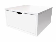 Cube de rangement bois 50x50 cm + tiroir blanc CUBE50T-LB