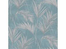 Dutch wallcoverings papier peint palmiers bleu et gris