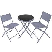 Ensemble table et chaises de jardin DUSSELDORF - gris