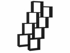 Étagère cube murale noir 90x15x119 cm aggloméré